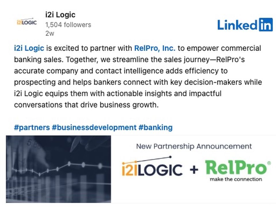 i2i Logic is excited to partner with RelPro, Inc
